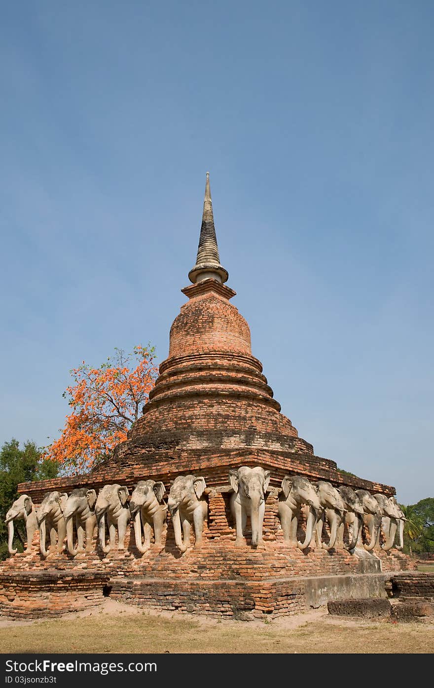 Ancient temple at Sukhothai historical park