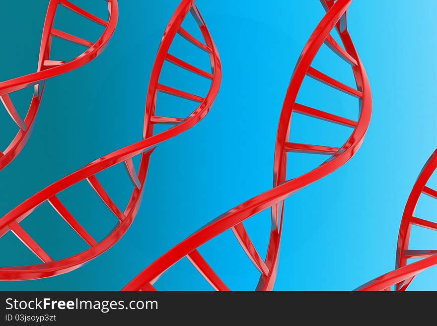 Digital illustration of Dna in abstract background