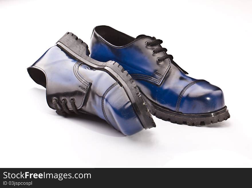 Industrial safety shoes on a white background