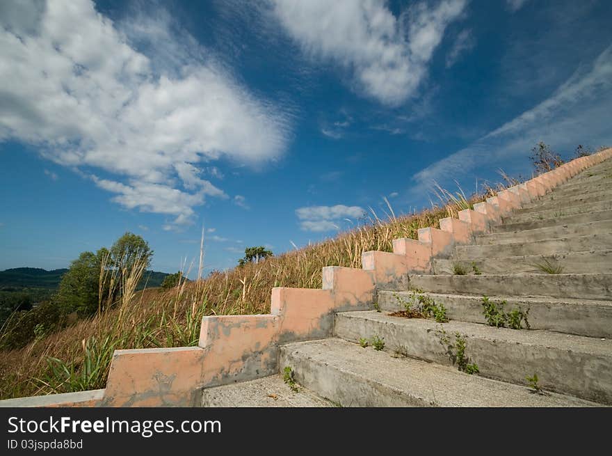 Step And Blue Sky