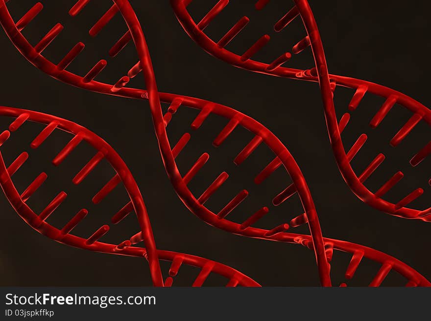 Digital illustration of dna in abstract background