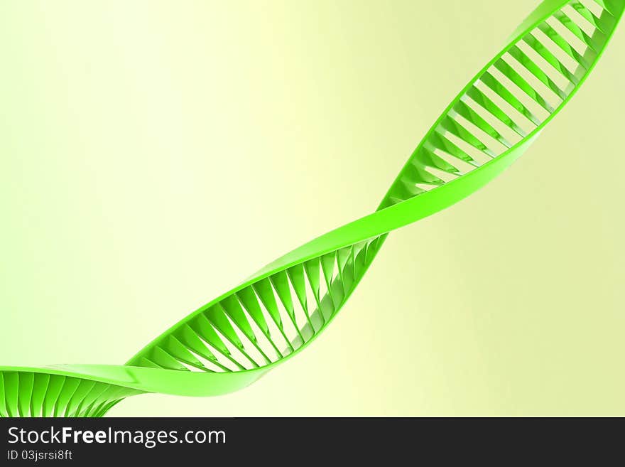 Digital illustration of DNA in color background