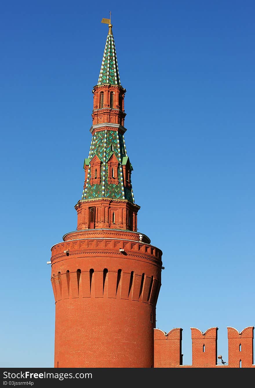 The Moscow fortress, tower-is photographed in Russia