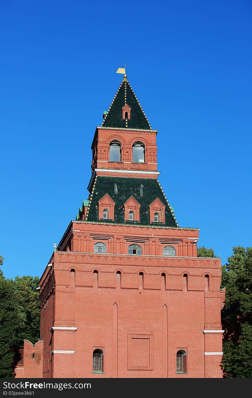 The Moscow fortress, tower-is photographed in Russia