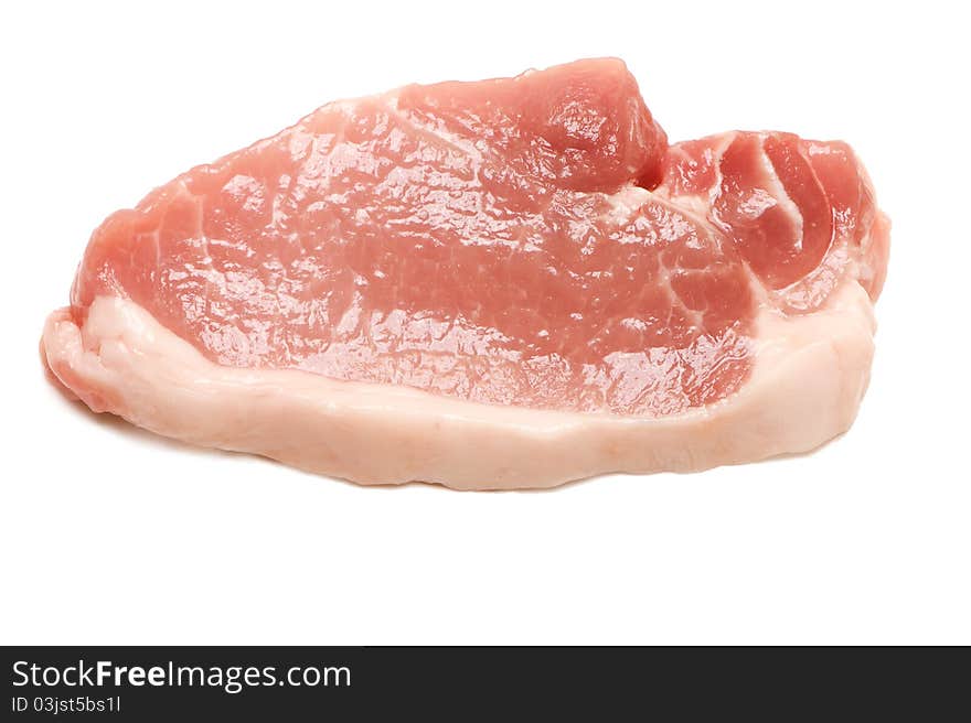 One piece Fresh meat on white background