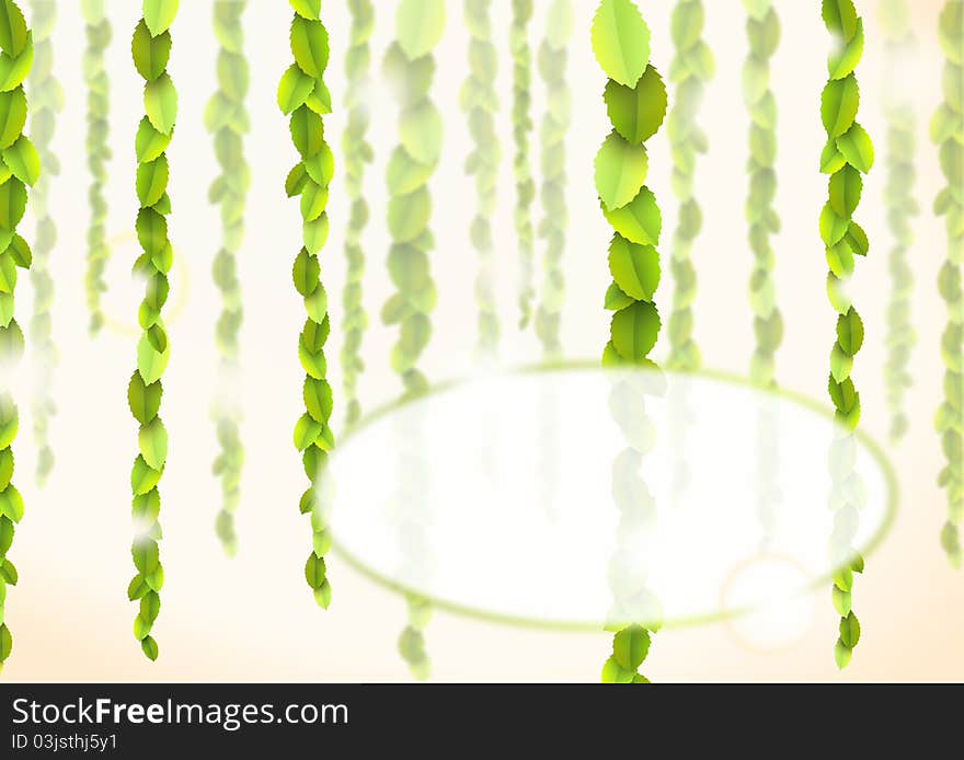 Abstract background with green lianas and place for text - illustration. Abstract background with green lianas and place for text - illustration