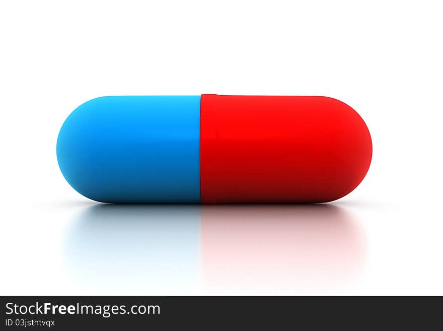 Digital illustration of capsule in white background