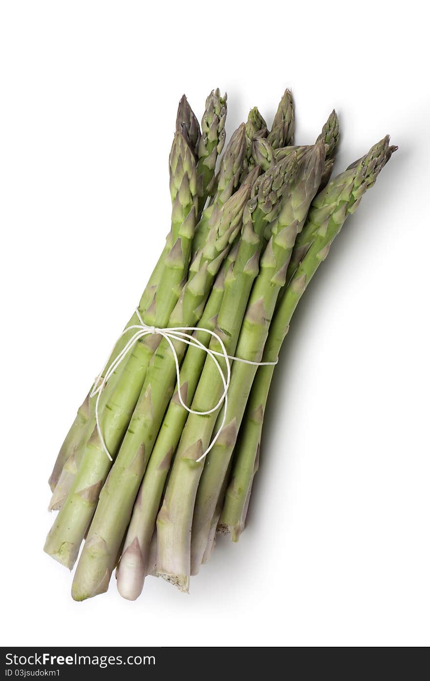 Bunch of asparagus, on white background