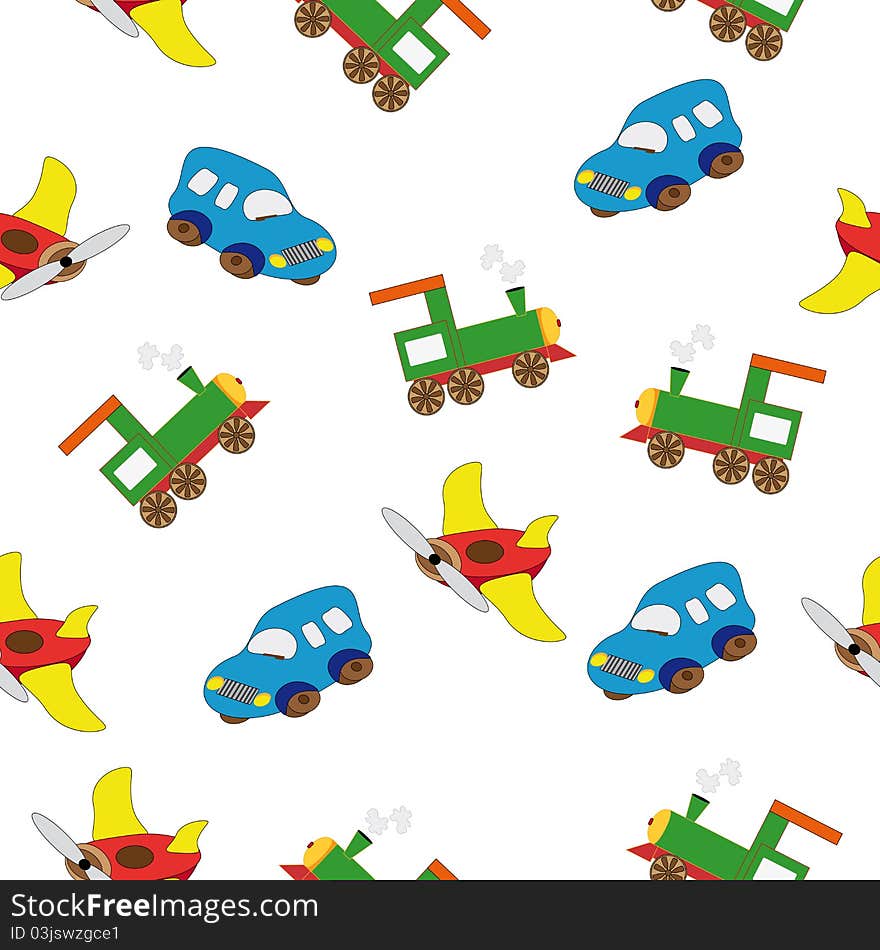 airplane, car, train, paravoz   - Vector Illustration. airplane, car, train, paravoz   - Vector Illustration