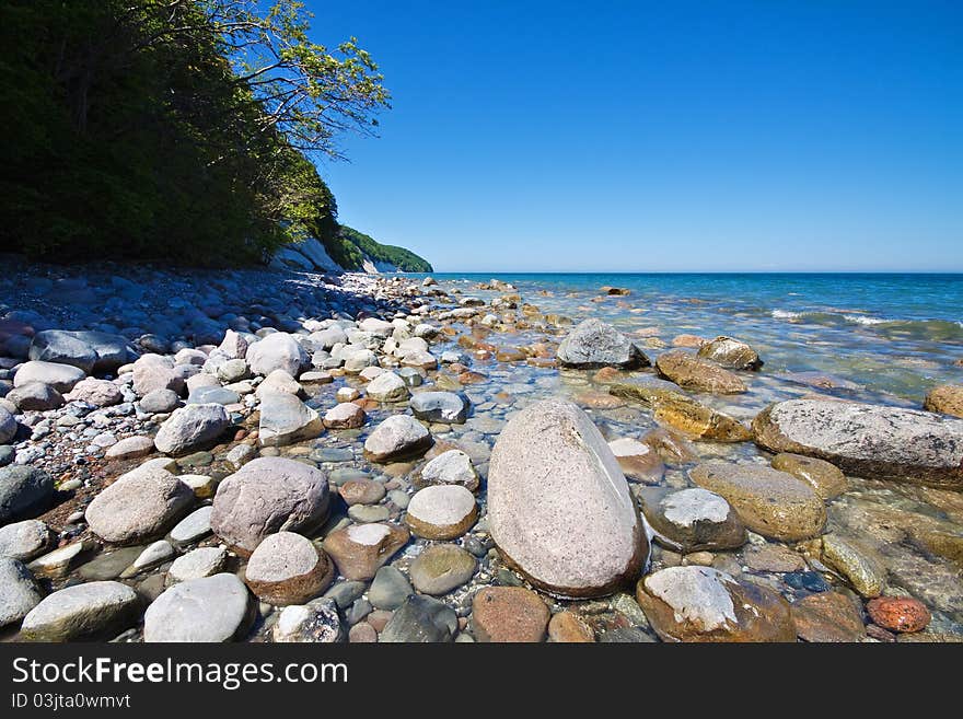 On shore of the Baltic Sea on the island Ruegen (Germany).