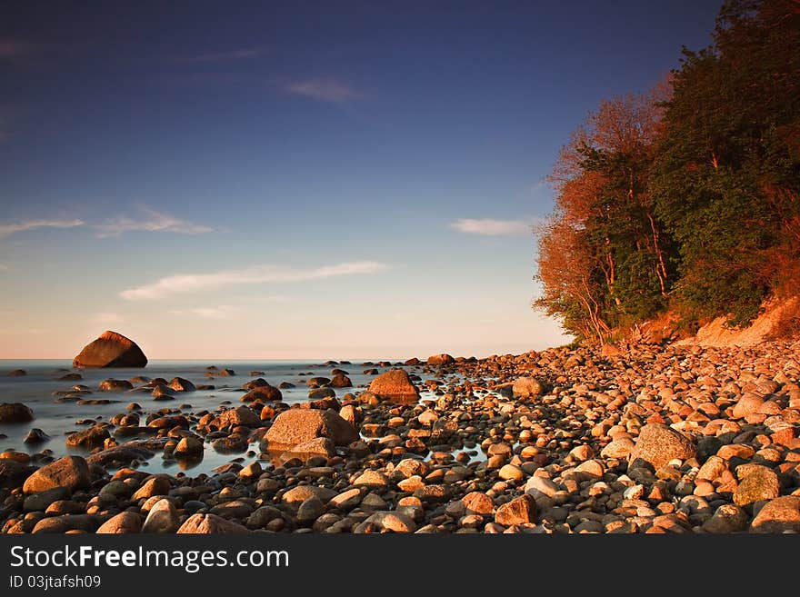 The Baltic Sea coast at Lohme (Germany). The Baltic Sea coast at Lohme (Germany)