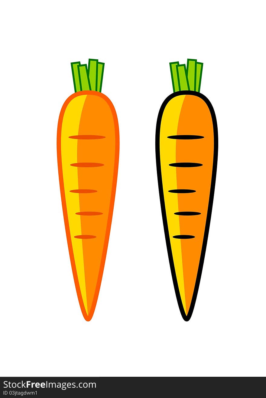 Carrot on a white background