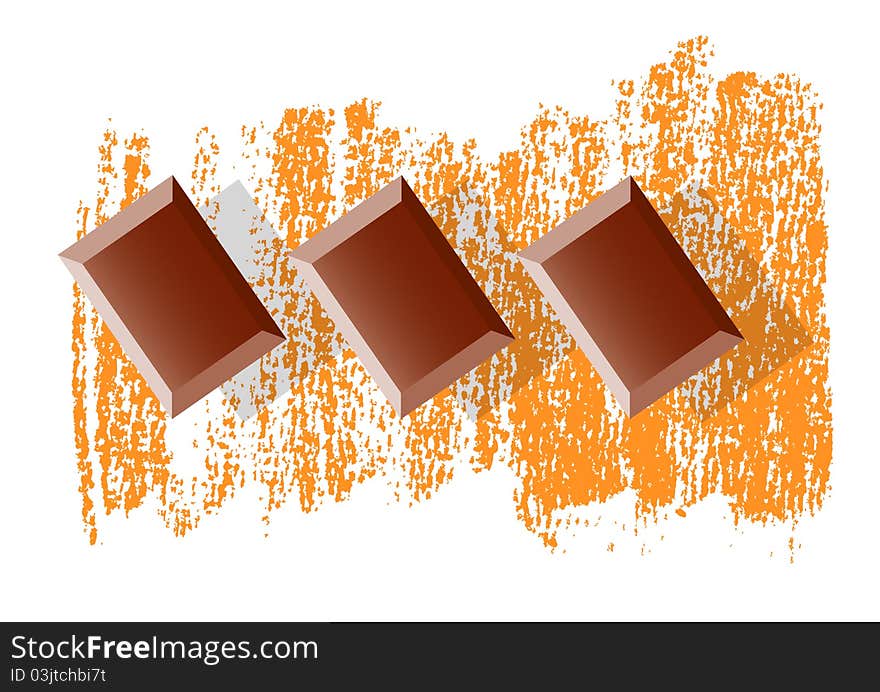 Brown chocolate on abstract background