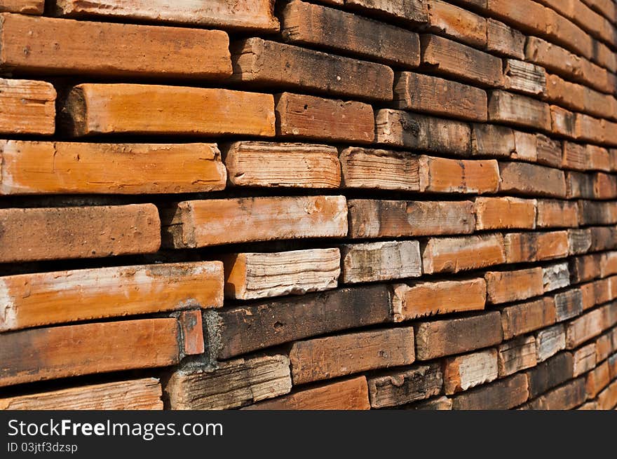 Old red brick wall