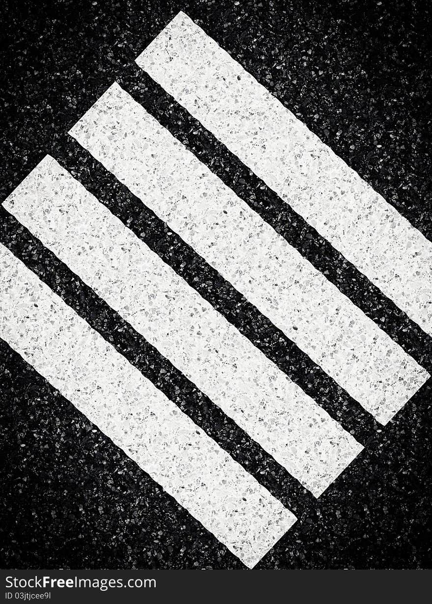 Abstract Stripes On Asphalt