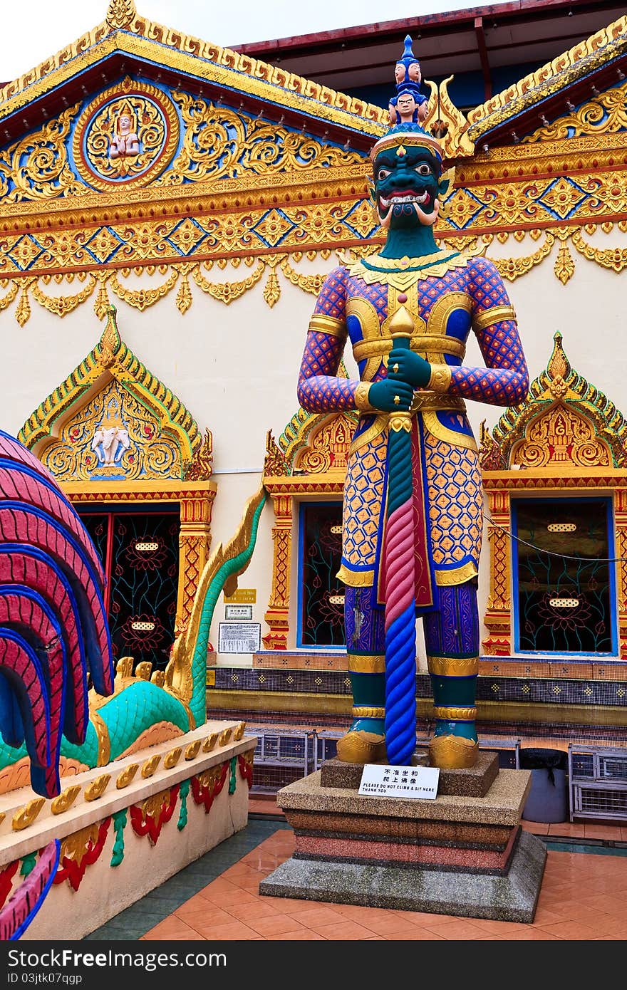 Sculpture at a hindu temple in Malaysia