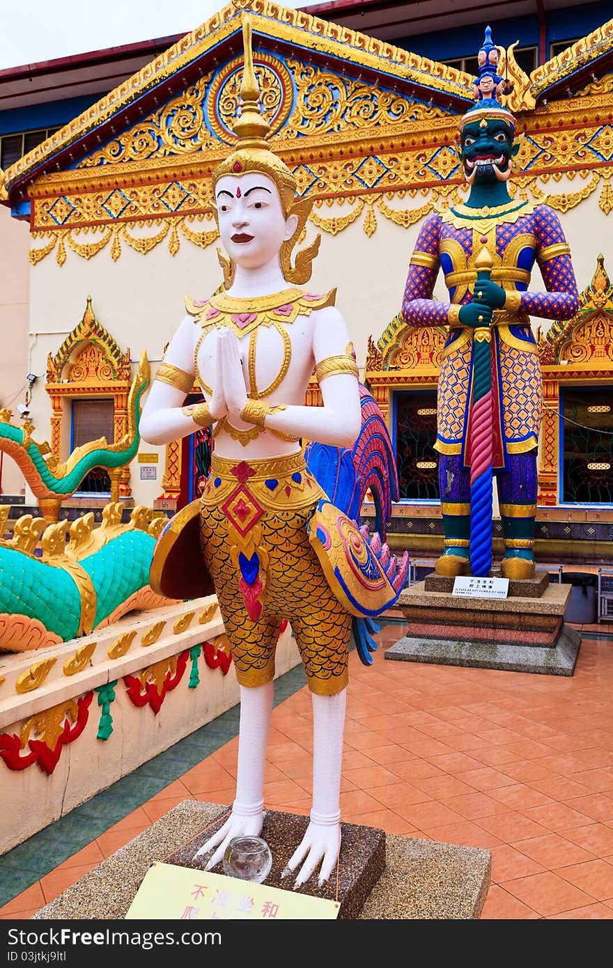 Sculpture at a hindu temple in Malaysia