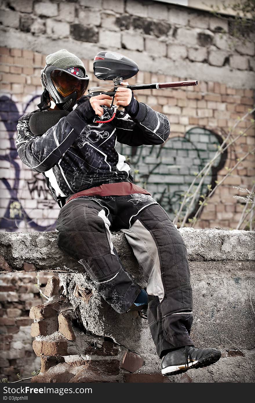 Paintball player