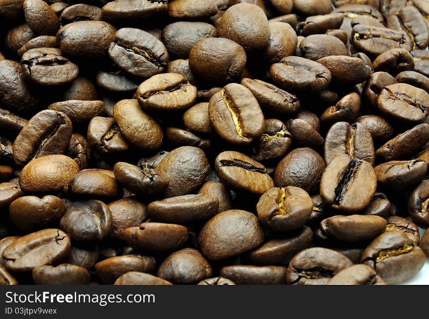 Fragrant dried coffee beans