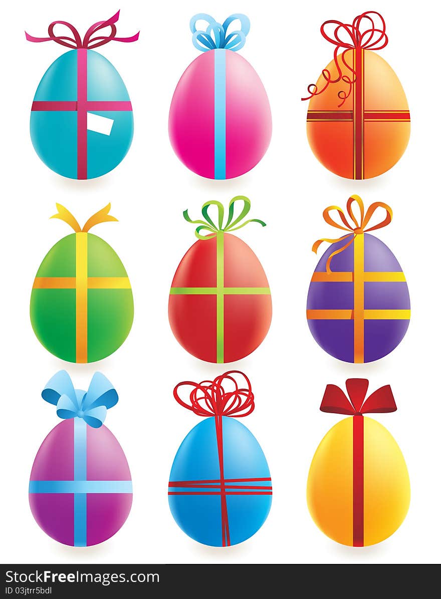 Set of 9 Easter eggs