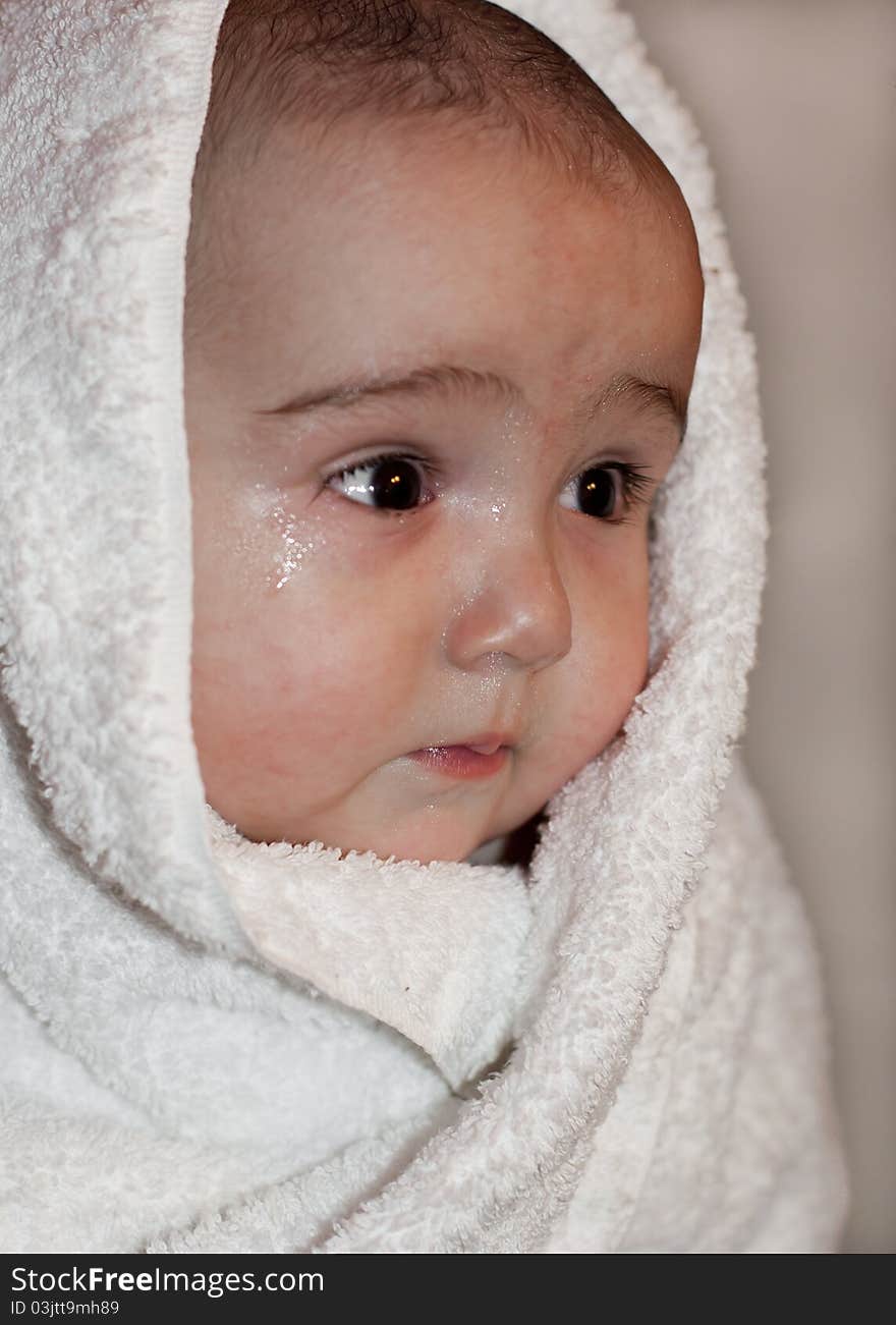 Baby in towel