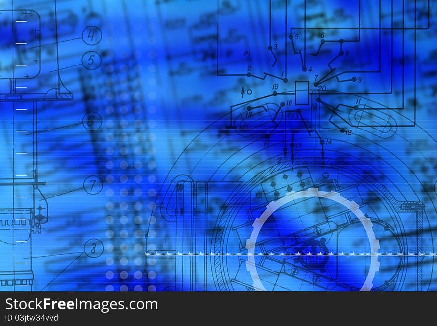 Abstrakt electromechanic drawning