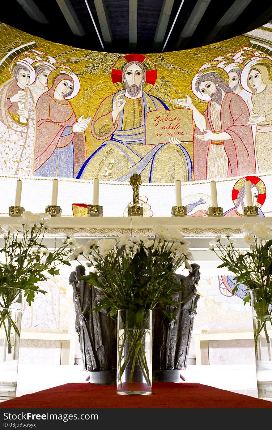 Church altar. Taken in church in Ljubljana, Slovenia.