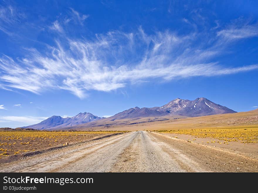 Incredible mountain landscape at atacama desert