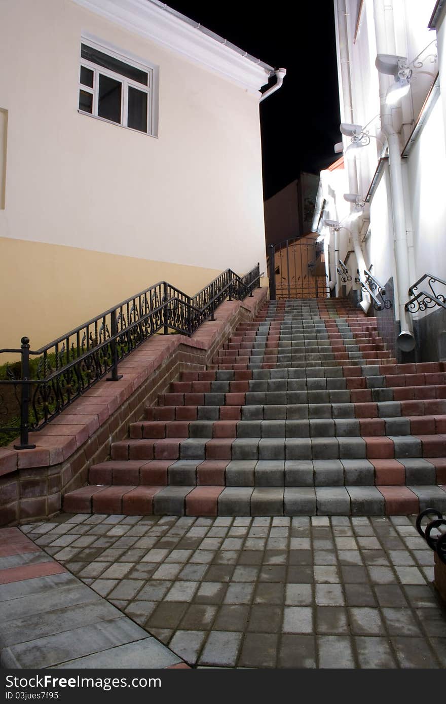 Stairs in the dark, night. Stairs in the dark, night.