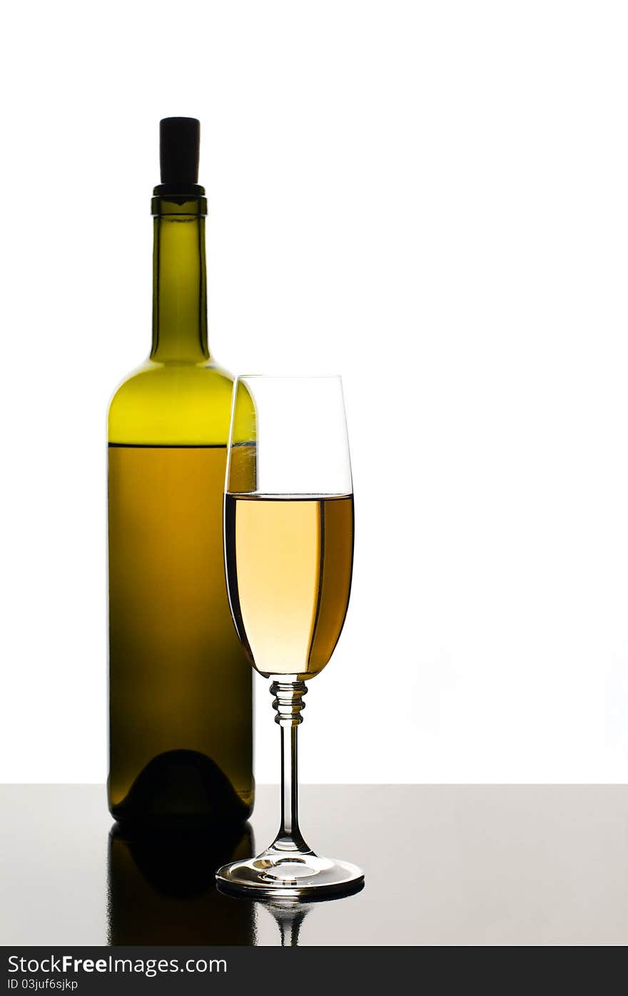 Bottle And Glass Of White Wine