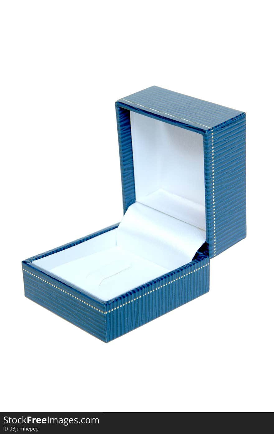 Blue cardboard box on a white background