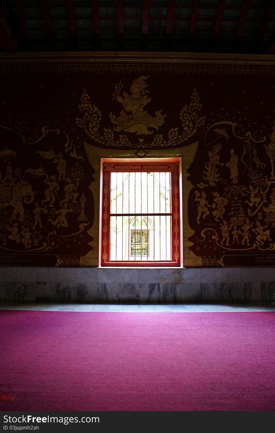 A nice window in temple's hall. A nice window in temple's hall