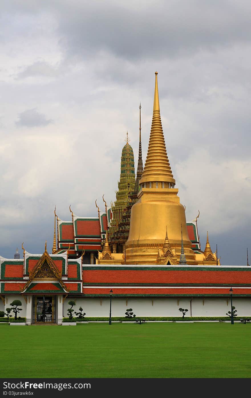 The Temple of the Emerald Buddha (Wat Phra Kaeo) is a popular landmark in Bangkok