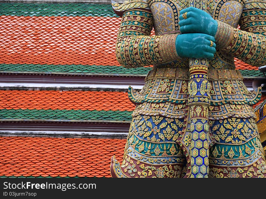 Giant stand in Wat Phakeaw, Bangkok, Thailand Photo taken on: June 6th, 2011. Giant stand in Wat Phakeaw, Bangkok, Thailand Photo taken on: June 6th, 2011