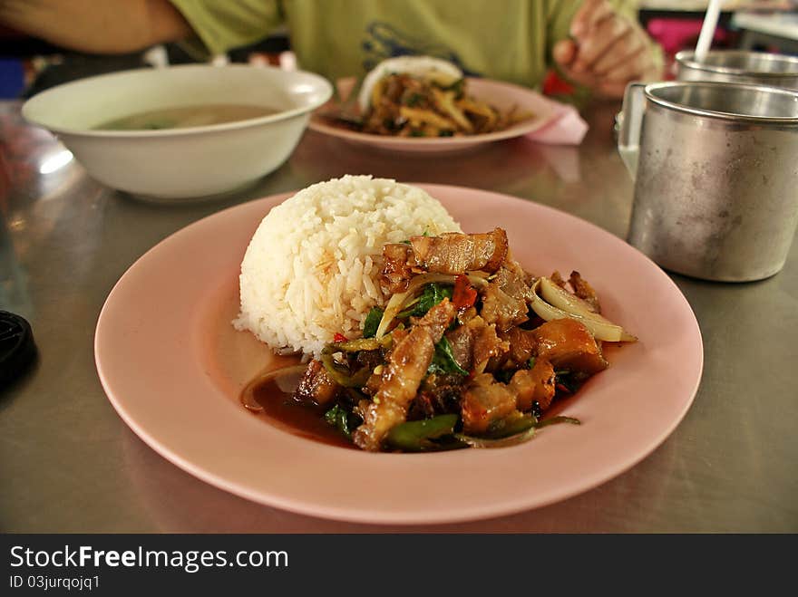 Thai fast food from crispy pork