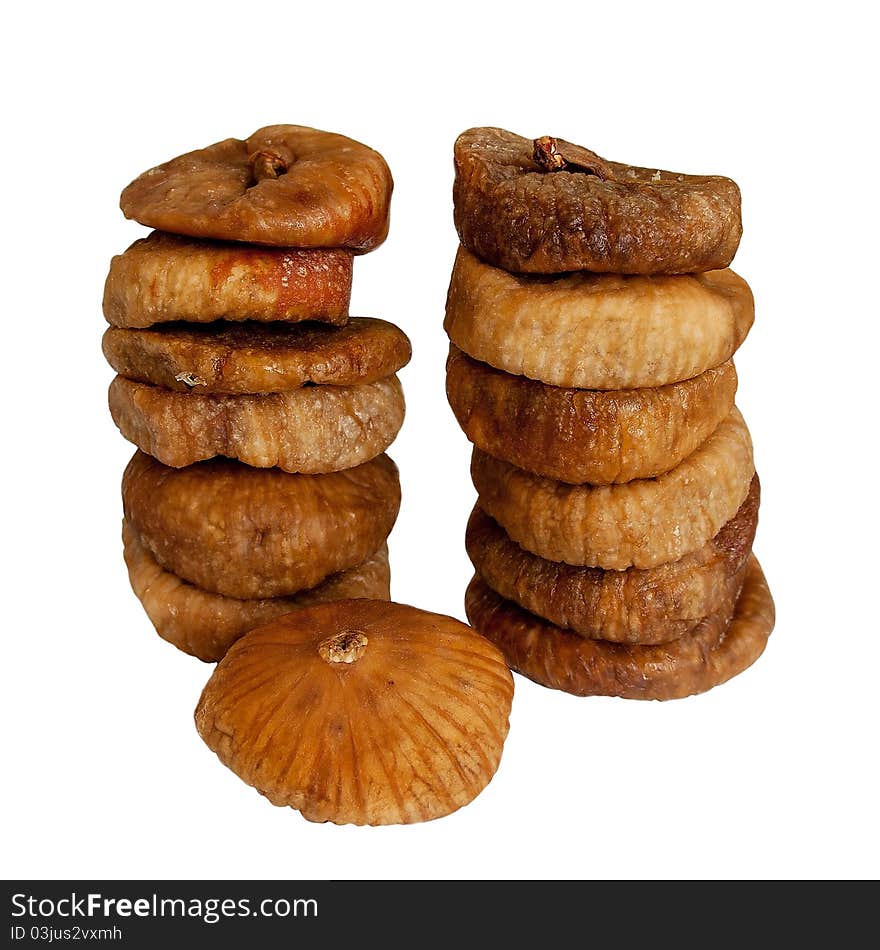 Dried figs on white