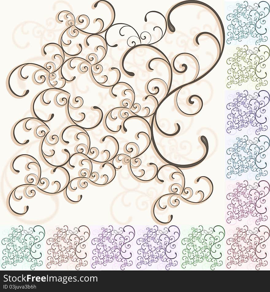 Graphic Background - illustration. Flowers and Lines