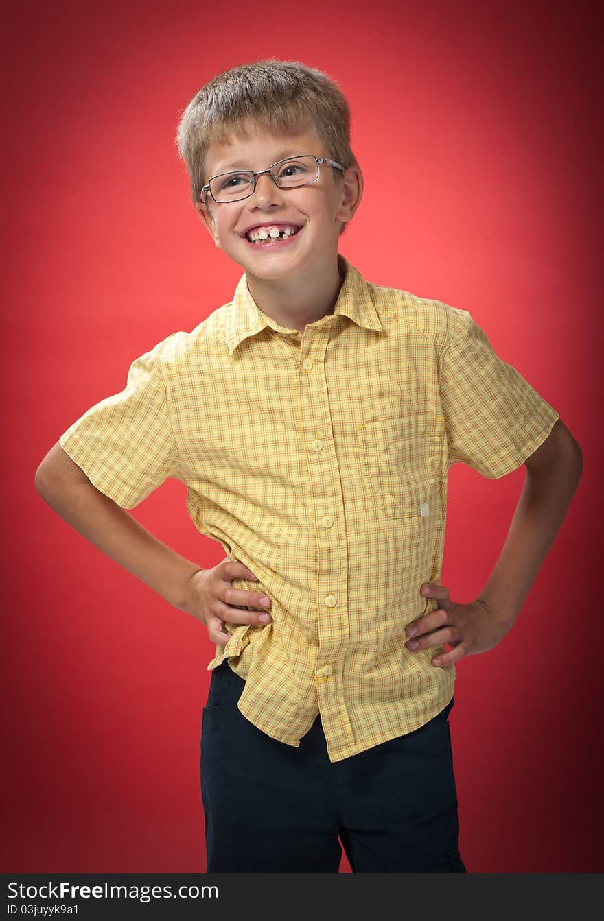 Boy posing in a photo studio. Boy posing in a photo studio