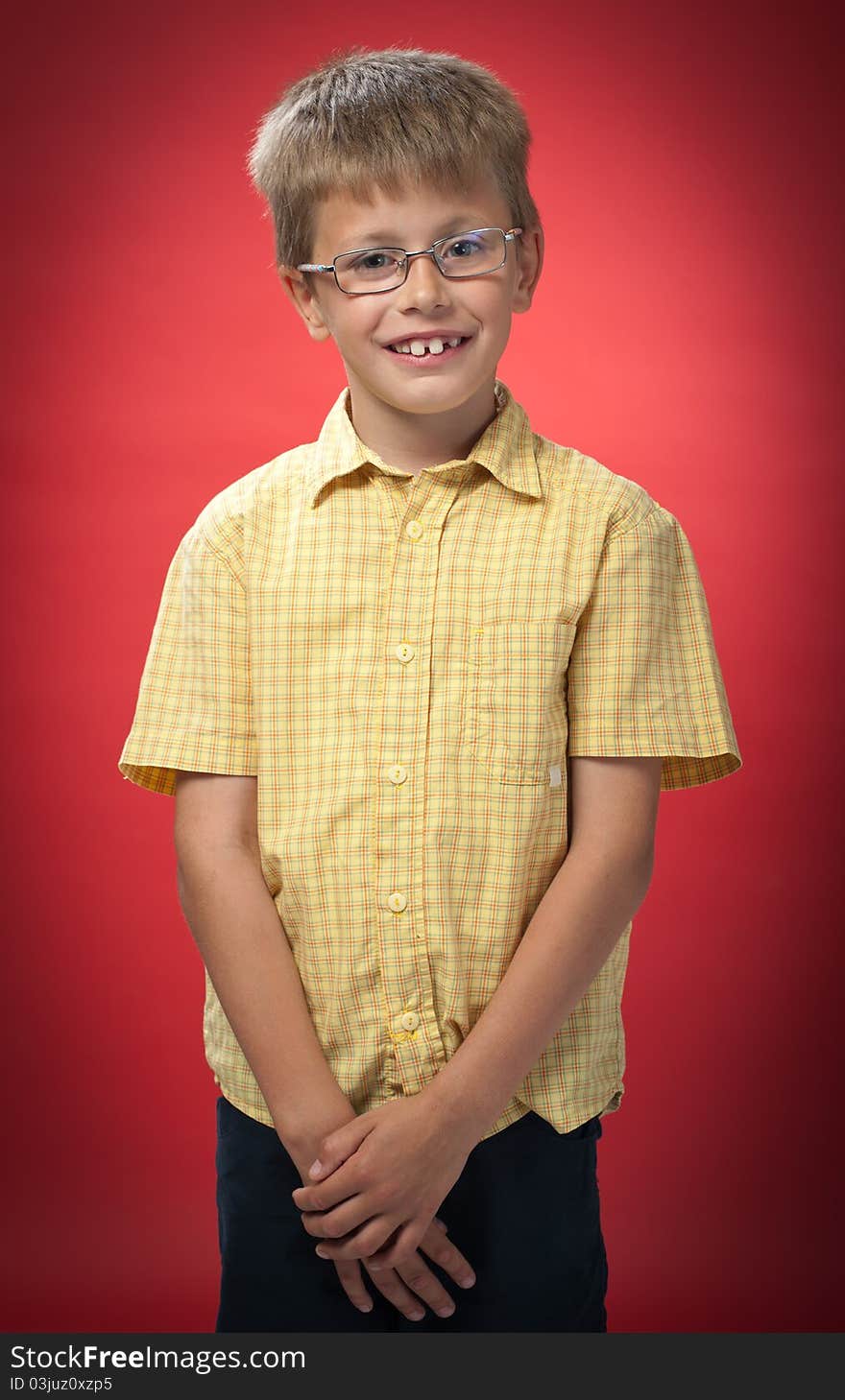 Boy posing in a photo studio. Boy posing in a photo studio