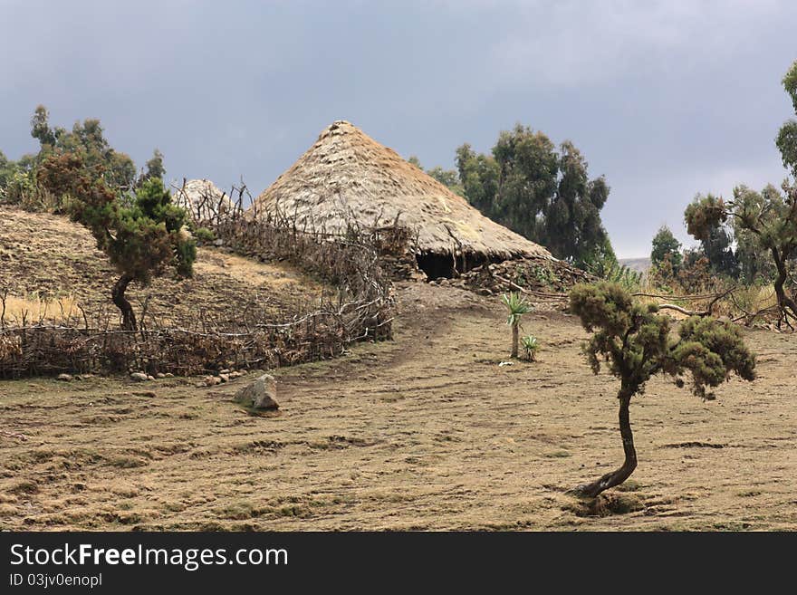 Simien mountain village in ethiopia. Simien mountain village in ethiopia