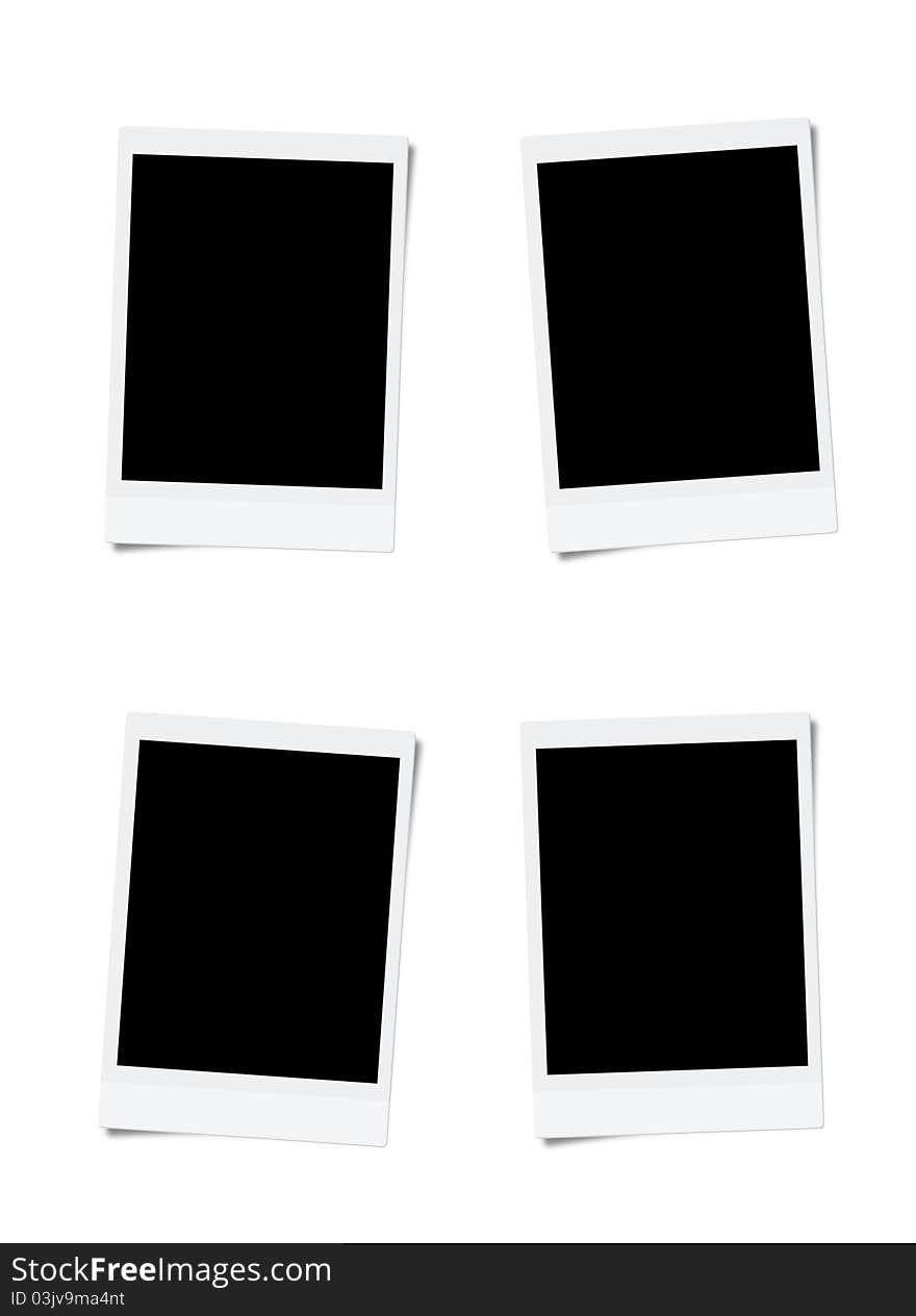 Blank photo frames isolated on white background