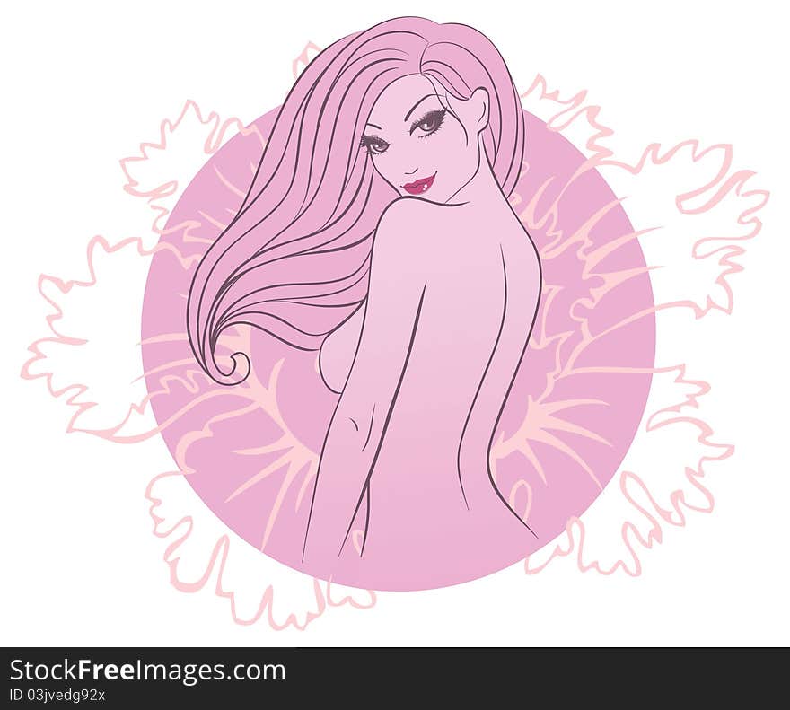 Vector illustration of Beauty floral woman