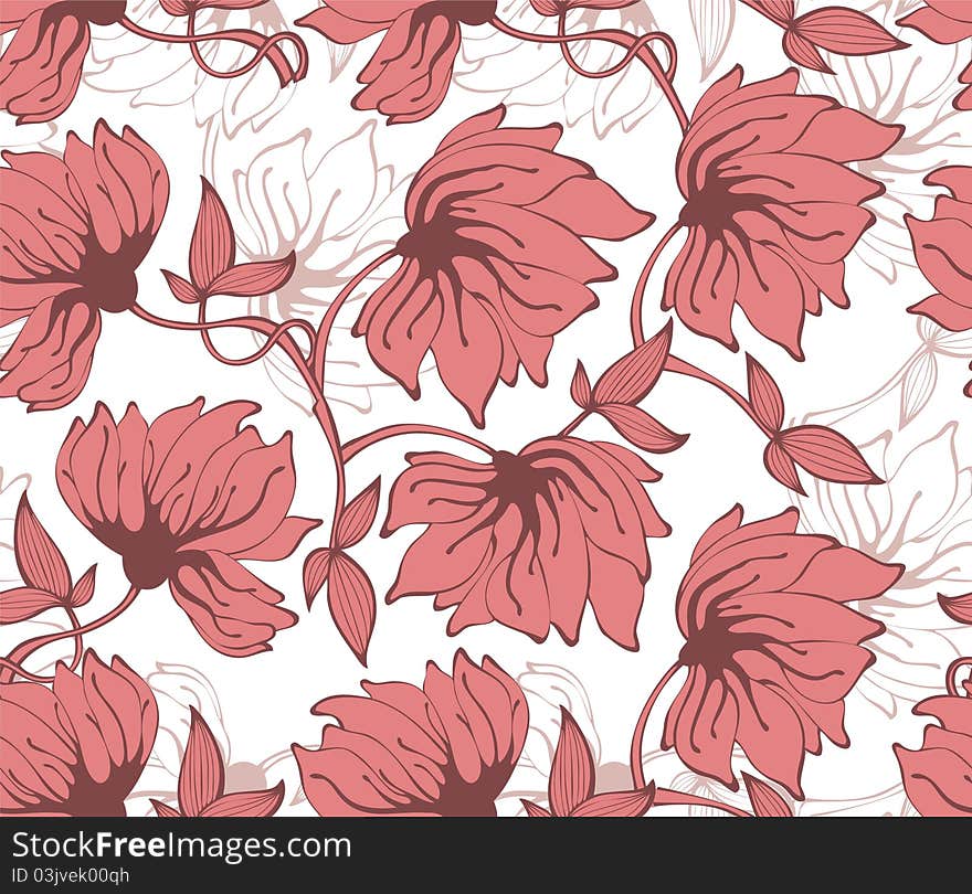 Vector illustration of Floral seamless pattern