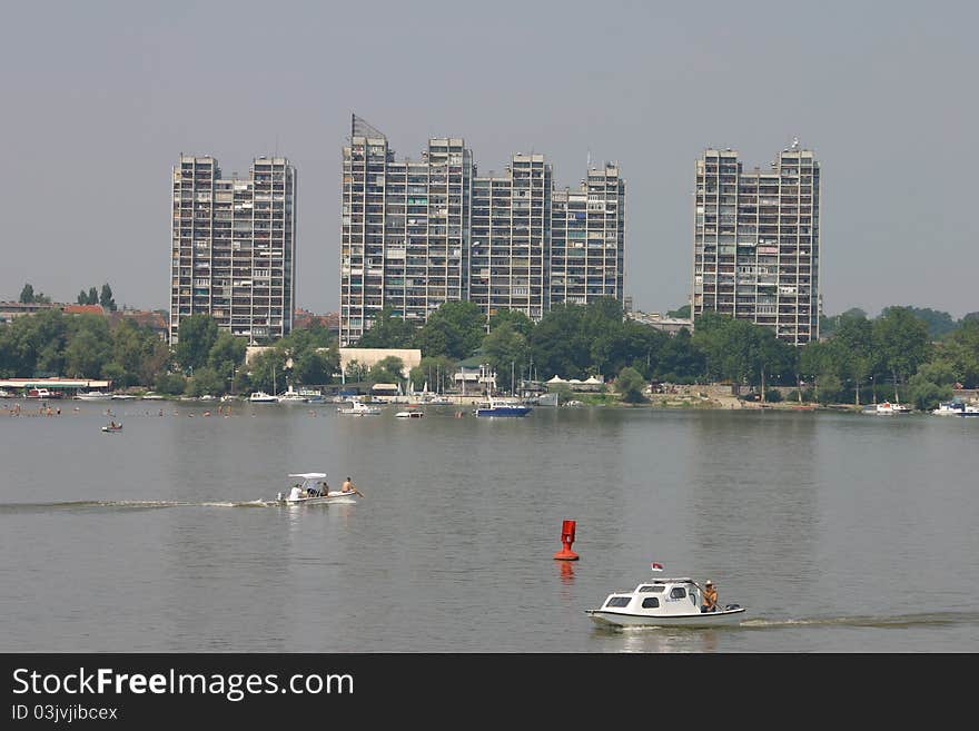 Belgrade from Danube river, Serbia