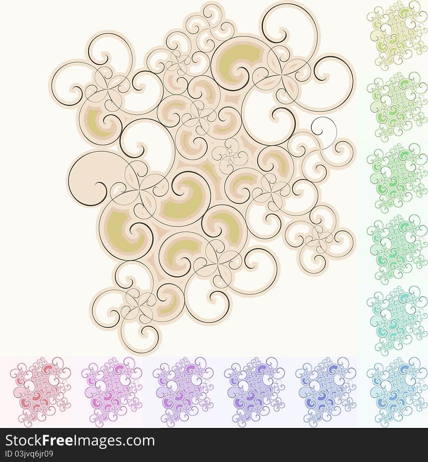 Graphic Background -  illustration. Flowers and Lines. Graphic Background -  illustration. Flowers and Lines