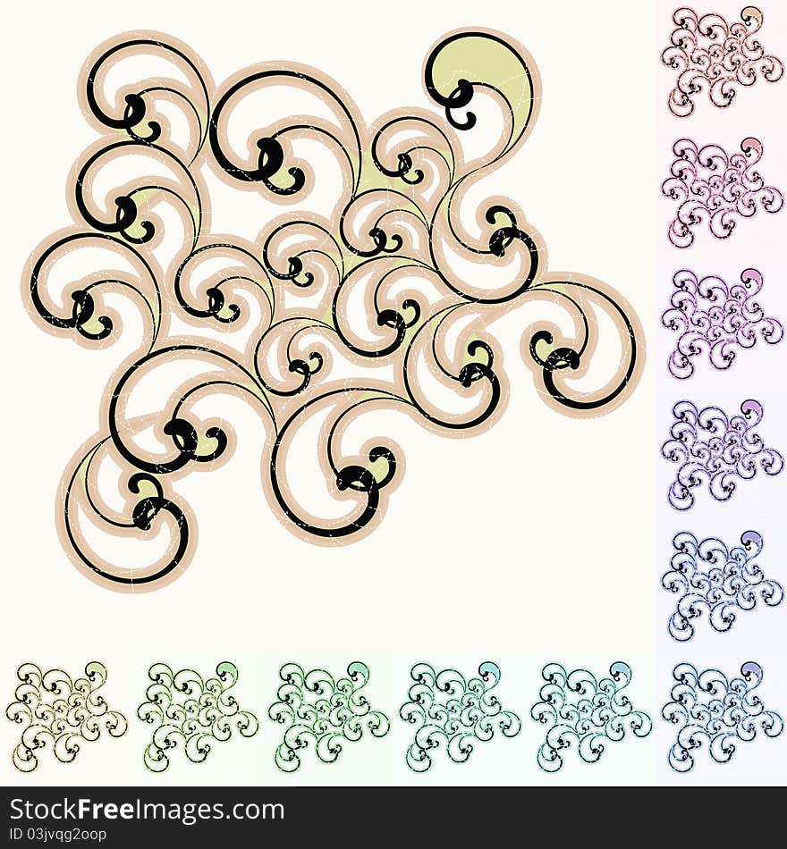 Graphic Background - illustration. Flowers and Lines. Graphic Background - illustration. Flowers and Lines