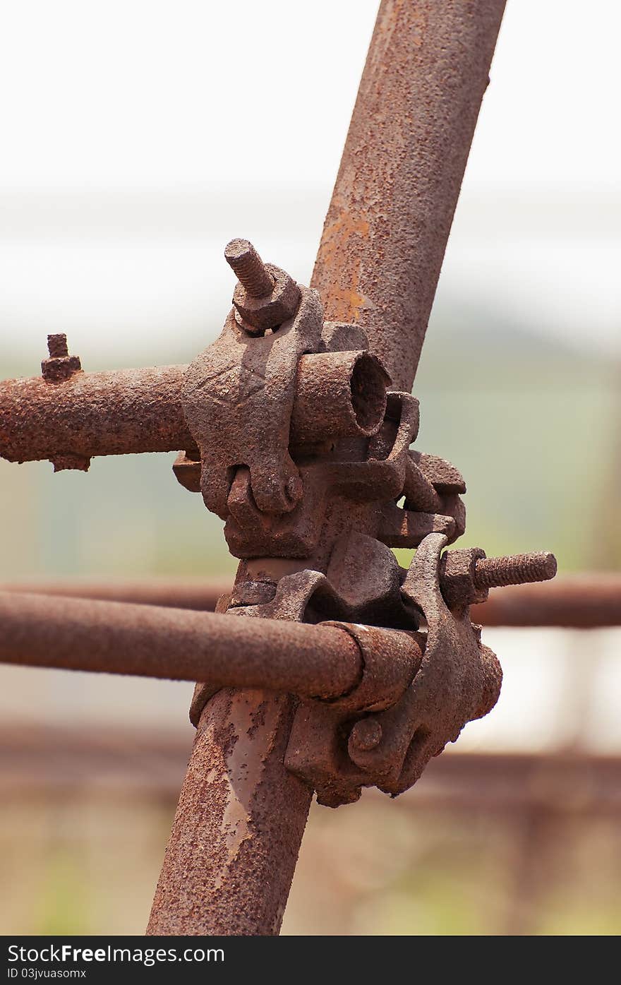 Many Rusty iron pipe on white backgrounds