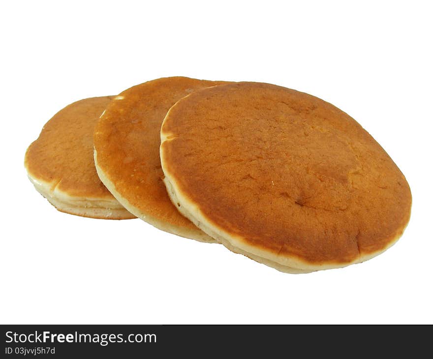 Pancakes on a whtie background