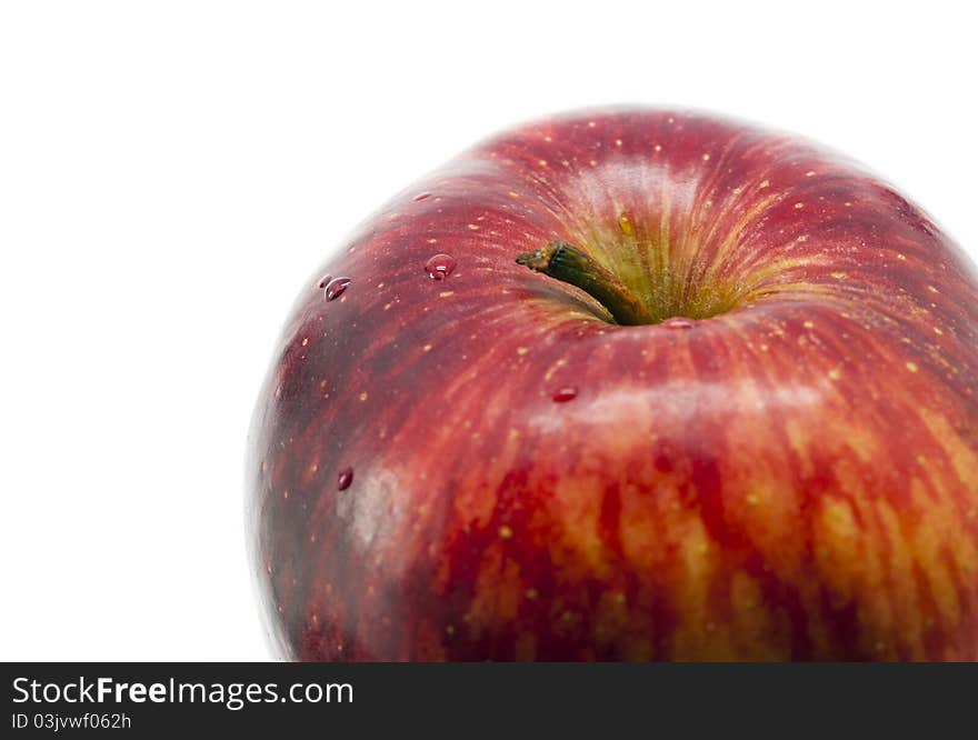 Red Apple Closeup isolated on white