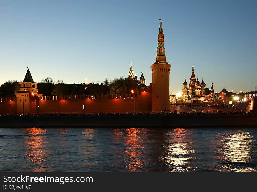 Moscow. Night View Of The Kremlin